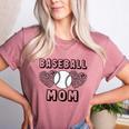 Baseball Mom Leopard Heart Game Day Women's Heather T-Shirt Heather Mauve