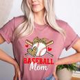 Baseball Mom Leopard Heart Mother's Day Girls Women's Heather T-Shirt Heather Mauve Baseball Mom Leopard Heart Mother's Day Girls Women's Heather T-Shirt Heather Mauve
