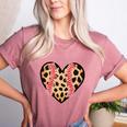 Baseball Mom Leopard Heart Valentine Day Mother Day Women's Heather T-Shirt Heather Mauve