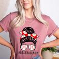 Baseball Mom Leopard Messy Bun Game Day Women's Heather T-Shirt Heather Mauve