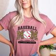 Baseball Mom Leopard Like a Normal But Louder And Prouder Women's Heather T-Shirt Heather Mauve