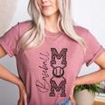 Baseball Mom Leopard Women's Heather T-Shirt Heather Mauve