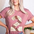 Baseball Mom Baseball Parent Number Two Baseball Gear 2 Women's Heather T-Shirt Heather Mauve