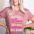 Baseball Mom Baseball Pitcher Bat Gloves Baseball Player Women's Heather T-Shirt Heather Mauve