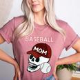 Baseball Mom Skull Sports Skeleton Women's Heather T-Shirt Heather Mauve Baseball Mom Skull Sports Skeleton Women's Heather T-Shirt Heather Mauve
