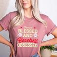 Baseball Mom Stressed Blessed And Baseball Obsessed Premium Women's Heather T-Shirt Heather Mauve