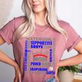 Baseball Mom Traits For Great Mothers Grey And Blue Women's Heather T-Shirt Heather Mauve