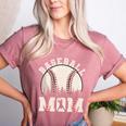 Baseball Mom Vintage Baseball Ball Mama Women's Heather T-Shirt Heather Mauve