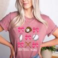 Baseball Nana Era Bows Baseball Mom Women Women's Heather T-Shirt Heather Mauve Baseball Nana Era Bows Baseball Mom Women Women's Heather T-Shirt Heather Mauve