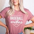 Baseball Vibes Baseball Mom Life Women Baseball Vibes Women's Heather T-Shirt Heather Mauve