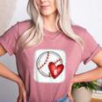 Bleached Custom Baseball Mom Number 6 Heart For Mom Women's Heather T-Shirt Heather Mauve Bleached Custom Baseball Mom Number 6 Heart For Mom Women's Heather T-Shirt Heather Mauve