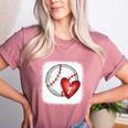 Bleached Custom Baseball Mom Number 7 Heart For Mom Women's Heather T-Shirt Heather Mauve