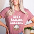 Busy Raising Ballers Baseball Mom Groovy Mother Day Women's Heather T-Shirt Heather Mauve Busy Raising Ballers Baseball Mom Groovy Mother Day Women's Heather T-Shirt Heather Mauve