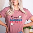Busy Raising Ballers Retro Groovy Baseball Mom Outfit Women's Heather T-Shirt Heather Mauve Busy Raising Ballers Retro Groovy Baseball Mom Outfit Women's Heather T-Shirt Heather Mauve