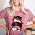 Canadian Baseball Mom Canada Flag Baseball Girl Women's Heather T-Shirt Heather Mauve Canadian Baseball Mom Canada Flag Baseball Girl Women's Heather T-Shirt Heather Mauve