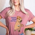 Capybara Calm Your Mitts Baseball Mom Sport Lover Tee Women's Heather T-Shirt Heather Mauve Capybara Calm Your Mitts Baseball Mom Sport Lover Tee Women's Heather T-Shirt Heather Mauve
