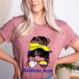 Colombia Baseball Mom Messy Bun Women's Heather T-Shirt Heather Mauve