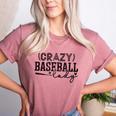 Crazy Baseball Lady Baseball Mom Sporty Humor Women's Heather T-Shirt Heather Mauve Crazy Baseball Lady Baseball Mom Sporty Humor Women's Heather T-Shirt Heather Mauve