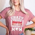 Crazy Proud Always Loud Baseball Mom Mother's Day Premium Women's Heather T-Shirt Heather Mauve
