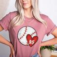 Custom Baseball Mom Number 95 Heart For Mom Mommy Women's Heather T-Shirt Heather Mauve