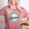 Cute Mama Script Font On Baseball Mom Women's Heather T-Shirt Heather Mauve