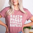 Eat Sleep Baseball Repeat Baseball Lover Baseball Mom Girls Women's Heather T-Shirt Heather Mauve Eat Sleep Baseball Repeat Baseball Lover Baseball Mom Girls Women's Heather T-Shirt Heather Mauve