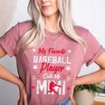 My Favorite Baseball Player Calls Me Mimi For Baseball Mom Women's Heather T-Shirt Heather Mauve