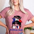 French Baseball Mom France Messy Bun Women's Heather T-Shirt Heather Mauve French Baseball Mom France Messy Bun Women's Heather T-Shirt Heather Mauve