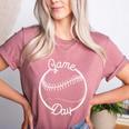Game Day Baseball Mom Women's Heather T-Shirt Heather Mauve Game Day Baseball Mom Women's Heather T-Shirt Heather Mauve
