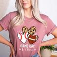 Game Day Vibes Football Baseball Mom Heart Women's Heather T-Shirt Heather Mauve