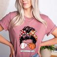 Grandma Life Basketball And Baseball Mom Funny Women's Heather T-Shirt Heather Mauve