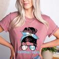 Guatemala Baseball Mom Messy Bun Women's Heather T-Shirt Heather Mauve