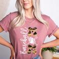 Happy Mother's Day Baseball Mom Leopard Softball Lover Women's Heather T-Shirt Heather Mauve Happy Mother's Day Baseball Mom Leopard Softball Lover Women's Heather T-Shirt Heather Mauve