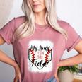 My Heart Is On That Field Baseball Mom Momm Women's Heather T-Shirt Heather Mauve