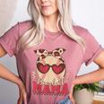 Heart Glasses Baseball Mama Baseball Mom Mother's Day Women's Heather T-Shirt Heather Mauve