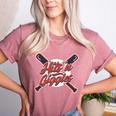 Hits 'n Giggles Baseball Player Women Baseball Mom Mother Women's Heather T-Shirt Heather Mauve