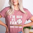 I'm His 1 Fan Since Day One Baseball Mom Women's Heather T-Shirt Heather Mauve I'm His 1 Fan Since Day One Baseball Mom Women's Heather T-Shirt Heather Mauve