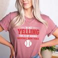 I'm Not Yelling This Is My Normal Baseball Mom Voice Women's Heather T-Shirt Heather Mauve I'm Not Yelling This Is My Normal Baseball Mom Voice Women's Heather T-Shirt Heather Mauve