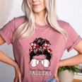 Kinda Busy Raising Ballers Messy Bun Funny Baseball Mom Women's Heather T-Shirt Heather Mauve Kinda Busy Raising Ballers Messy Bun Funny Baseball Mom Women's Heather T-Shirt Heather Mauve