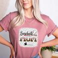 Leopard Baseball Mom Mama Mommy Bleached Women's Heather T-Shirt Heather Mauve