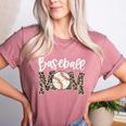 Leopard Baseball Mom Baseball Mama Retro Cute Mother's Day Women's Heather T-Shirt Heather Mauve Leopard Baseball Mom Baseball Mama Retro Cute Mother's Day Women's Heather T-Shirt Heather Mauve