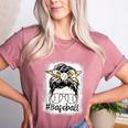 Leopard Messy Bun Mom Mother's Day Baseball Mommy Women's Heather T-Shirt Heather Mauve Leopard Messy Bun Mom Mother's Day Baseball Mommy Women's Heather T-Shirt Heather Mauve