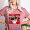 Loud Proud Baseball Mom Red Team Leopard Baseball Mom Squad Women's Heather T-Shirt Heather Mauve
