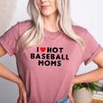 I Love Hot Baseball Moms Red Heart Women's Heather T-Shirt Heather Mauve