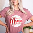 Mama Baseball Mom Women's Heather T-Shirt Heather Mauve