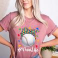 Messy Ball Puzzle Baseball Mom Life Autism Awareness Month Women's Heather T-Shirt Heather Mauve