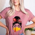 Messy Bun Baseball Mom Turkey Face Matching Thanksgiving Women's Heather T-Shirt Heather Mauve Messy Bun Baseball Mom Turkey Face Matching Thanksgiving Women's Heather T-Shirt Heather Mauve