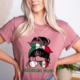 Mexico Baseball Mom Messy Bun Women's Heather T-Shirt Heather Mauve