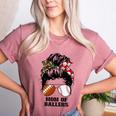 Mom Of Ballers Messy Bun Football Mom Baseball Mom Of Both Premium Tri-Blend Women's Heather T-Shirt Heather Mauve Mom Of Ballers Messy Bun Football Mom Baseball Mom Of Both Premium Tri-Blend Women's Heather T-Shirt Heather Mauve