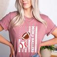 Mom Of Ballers USA Flag Football Baseball Mom Women's Heather T-Shirt Heather Mauve